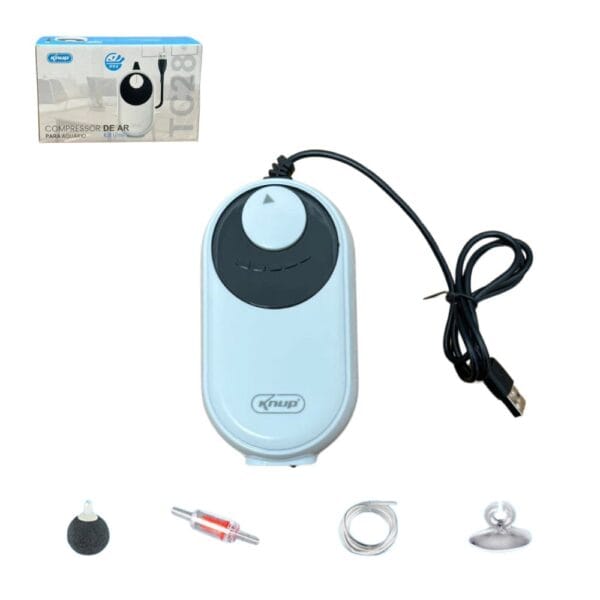 Bomba Compressor de Ar USB com 2 Saídas Silencioso