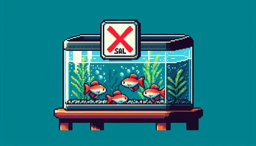 É importante lembrar que nem todos os peixes toleram bem o sal. Peixes como o Corydora não toleram sal e podem sofrer efeitos adversos. Antes de adicionar sal ao aquário, verifique se todas as espécies presentes são compatíveis com o tratamento.